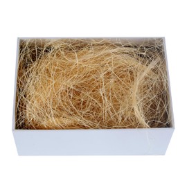 Sansam 0.55 LB Cream Fine Strands of Sisal Fiber for Easter Basket Grass, Gift Box and Vase Filling, Natural Excelsior Packing Filler for Birst Nesting Material, Moss for Indoor Potted Plants and Crafts