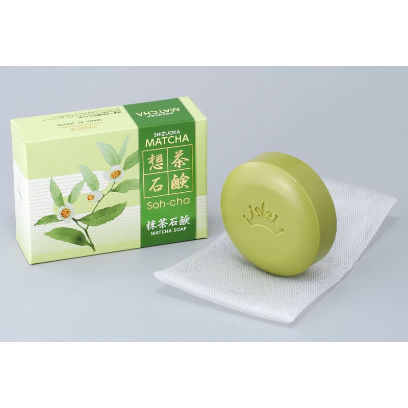 From S Soap, Matcha Green Tea (with Whipping Net), 2.8