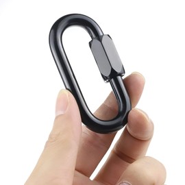 BNYZWOT 304 Black Stainless Steel Quick Links D Shape Locking Quick Chain Repair Links Black M10 3/8 inch Pack of 2