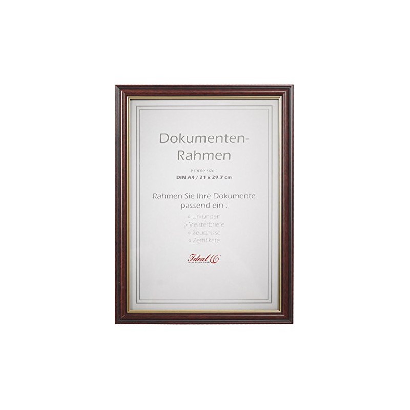 Ideal Document Picture Frame in Mahogany 21 x 29.7 DIN