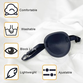 Vandorla 4 Pcs Eye Patch, Adjustable Eyepatch for Left and Right Eye, Medical Eye Patches for Adults and Kids Lazy Eye Pirate Costume, 4 Colors