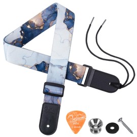 Ukulele Strap - BestSounds Uke Shoulder Straps with Leather Ends for Soprano Concert Tenor and Baritone Ukuleles (Galaxy)