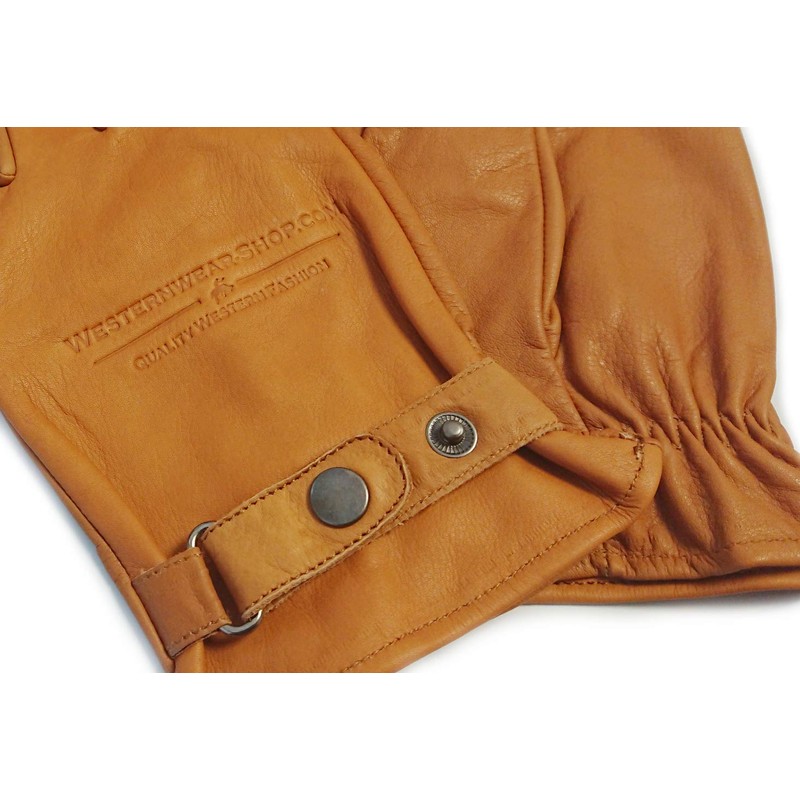 Westernwear Western Riding Gloves Calf Nappa Leather (L, Brown)