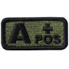 Type A + Tactical Blood Type Embroidered Velcro Patch Olive