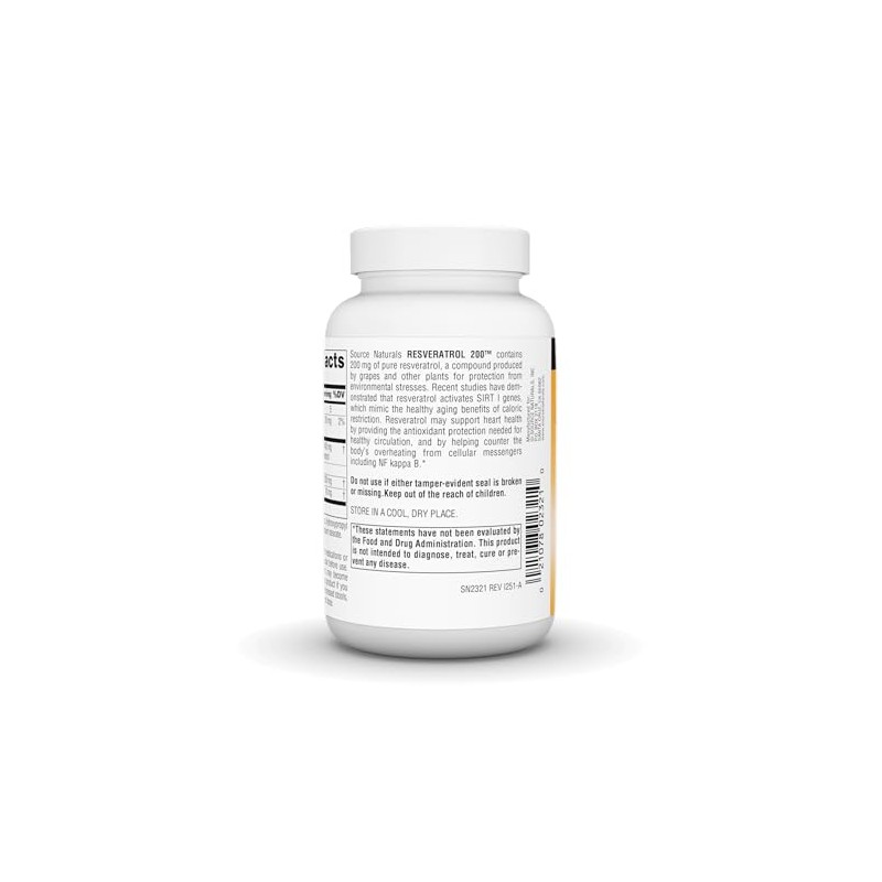 Source Naturals, Resveratrol 200 mg - 120 Vegan Tablets |