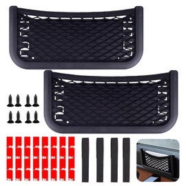 Storage Nets for Campervans, 2 Pcs Universal Elastic Mesh Car Storage Net Bag with Plastic Frame, Campervan Storage Ideas, Car Net Pocket for Motorhome Truck Lorry(26 x 12 cm/Black)