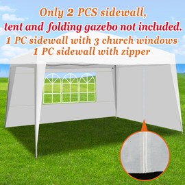 Strong Camel SidePanel Sidewalls 10' L X6.4' W Size for 10'x10' EZ Pop Up Canopy Tent Outdoor Canopy Gazebo Marquee One sidewall with Zipper