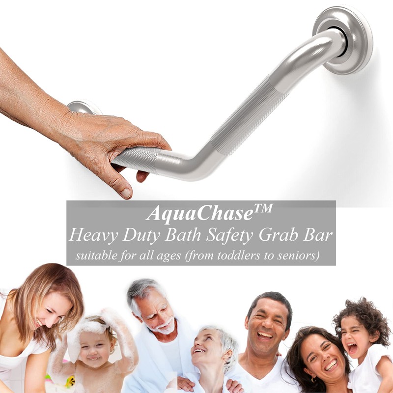 AquaChase 1-1/4 x 16inch Angled Grab Bar for Stud Mount