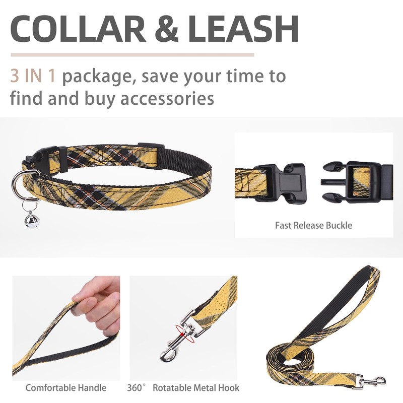 PUPTECK Adjustable Dog Harness Collar and Leash Set Step in