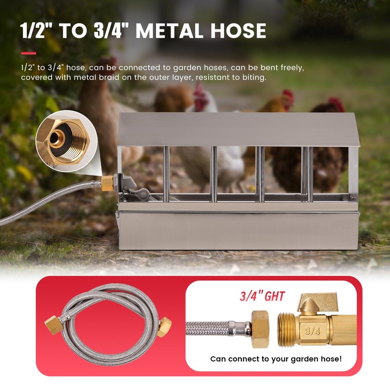 Automatic Chicken Waterer Stainless Steel Chicken Water Feeder Pigeon Water