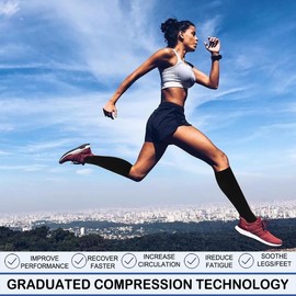 Cutviobel 3 Pairs Open Toe Compression Socks for Women & Men Toeless Knee High Stockings for Circulation Support