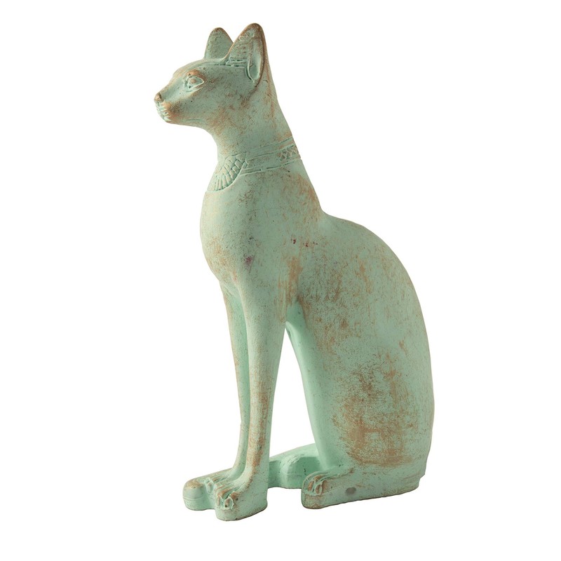 Discoveries Egyptian Imports Patina Bastet Cat Statue - Made in