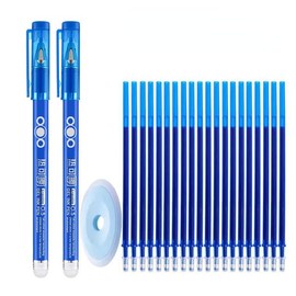 MROOFUL 23Pcs/Set Creative 0.5mm Erasable Gel Pens Black Red Blue Green Ink Students Writing Marker Pen Office School Stationery (Blue)