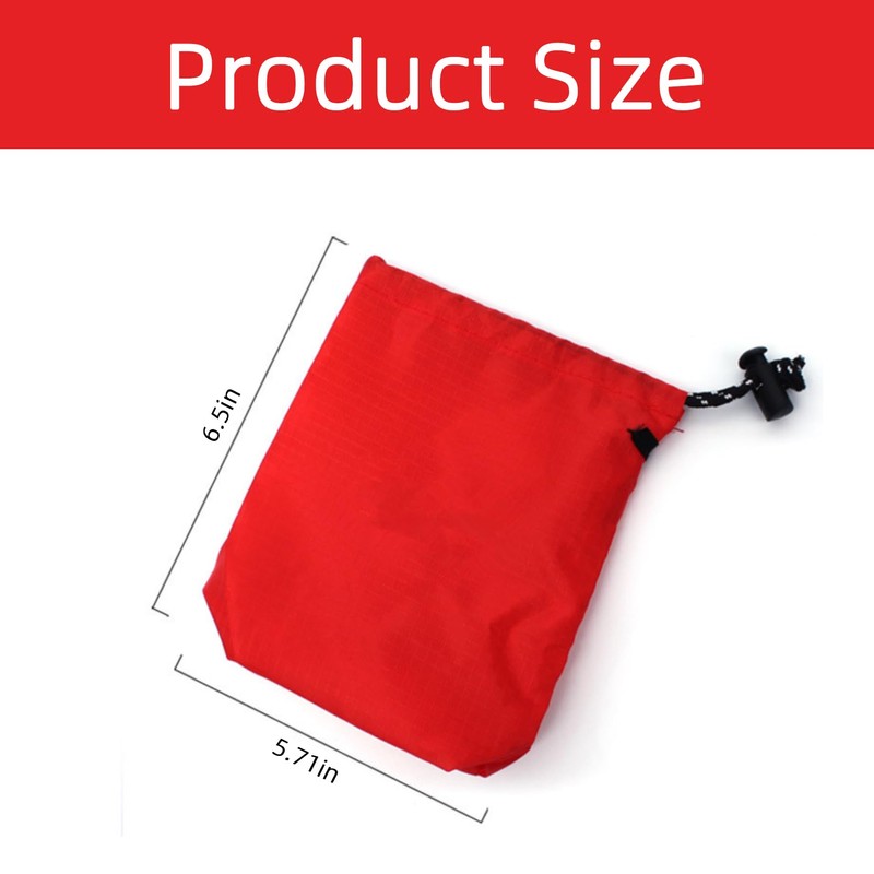Cehoo Red Small Waterproof Drawstring Storage Bag 3Pcs Portable Nylon