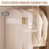Space Saving Hanging Garment Bag with Self Compression Zipper –