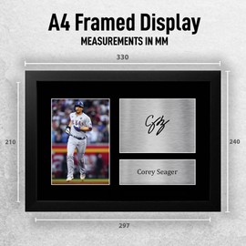 HWC Trading FR A4 Corey Seager Texas Rangers Gifts Printed Signed Autograph Picture for Baseball Memorabilia Fans - A4 Framed