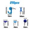 VAPKER 215Pcs Blue Push Pins Set,Hook Push Pins,Round Head Map
