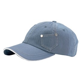 MCap 6 Panel Cotton Twill Washed Cap - Glacier White