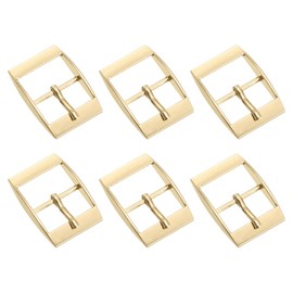uxcell Metal Roller Buckle, 6Pcs 0.98" Single Prong Belt Buckle Square Center Bar Buckles for Leather Craft Accessories Belt, Gold