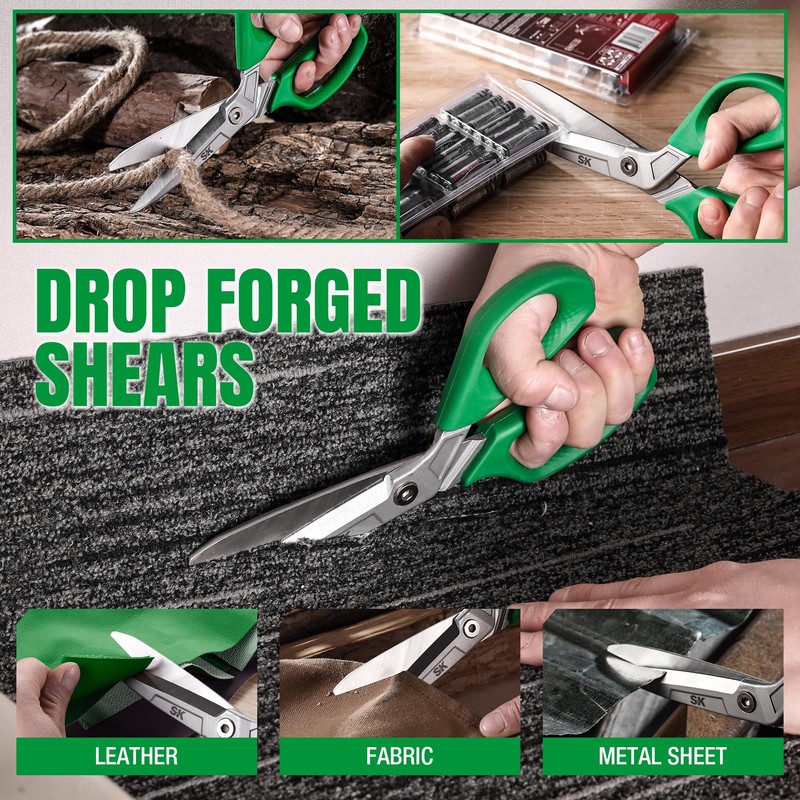SK 10" Heavy Duty Scissors, All Purpose Shears, Premium CR-V