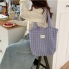 YIBONIKA Tote Bag, Quilted Bag, Popcorn Bag, Women's, Vertical, Fluffy,