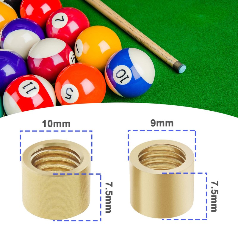 Micro Traders 10PCS Threaded Snooker Pool Cue Ferrules for Stick