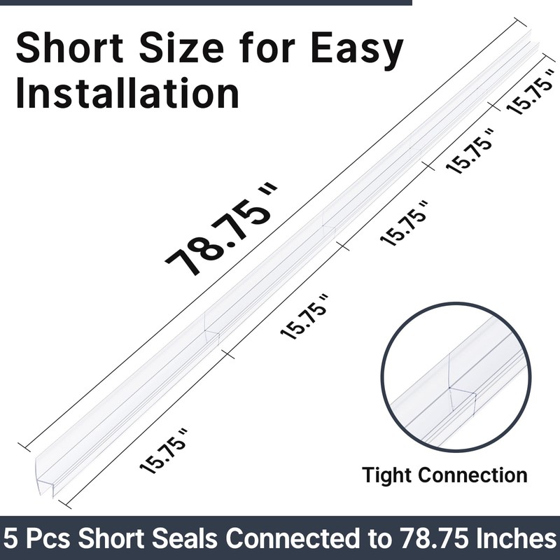 AmazerBath Side Seal Strip Shower Installation Kit for Shower Door