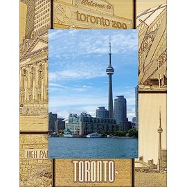 Saddle Mountain Souvenir Toronto Canada Laser Engraved Wood Picture Frame Portrait (3 x 5)