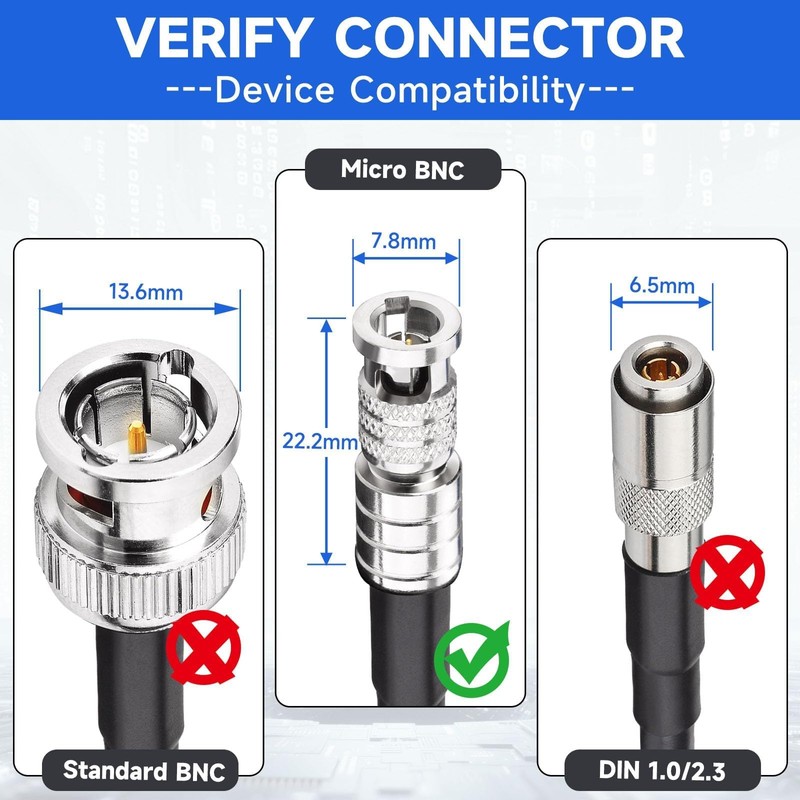 Superbat Belden 3G/6G Micro HD BNC Angle Plug to BNC