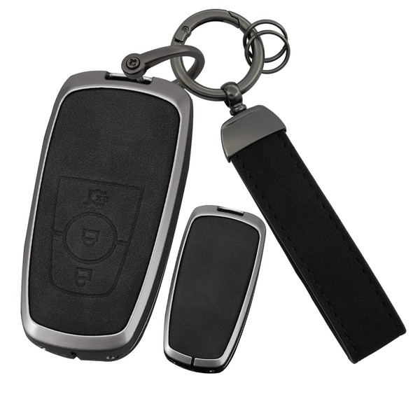 ontto Car Key Case Made of Alloy Leather Fits Ford