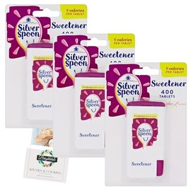 Sweetener Tablet Bundle with Silver Spoon Sweetener Tablet 3 Pack (400 per Pack) + Brightdale Kitchen Card