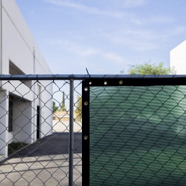 Amgo Custom Made 4' x 10' Custom Made Size Green Fence Privacy Screen Windscreen,with Bindings & Grommets, Heavy Duty Commercial 90% Blockage, Cable Zip Ties Included (Available for Custom Sizes)