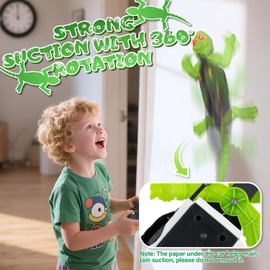 snookids Gecko Wall Racer, Robot Children Remote Controlled Gecko Crawling Along Walls Ceilings with Luminous LED Eyes, Realistic Movements, Gift Boys Girls 3 4 5 6 7 8+ Years