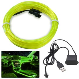 Acrylic Car LED Interior Lighting, RGB Ambient Lighting Car Strip (Green (USB) 5 m)