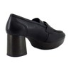 Comfortable Women's Tailored Platform Loafer in Black Leather Leather