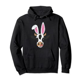 Cow Bunny Ears Easter Farm Animal Farming Farmer Pullover Hoodie