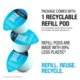 Neutrogena Hydro Boost Water Gel Face Moisturizer Refill Pod, Refill Pack of Hyaluronic Acid Moisturizer for a Refreshing Burst of Hydration & Dewy Skin, Signature Fragrance, 1.7 oz