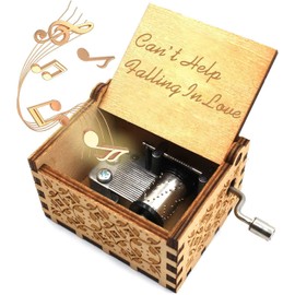 CAMKONG Laser Engraved Vintage Wooden Hand Crank Music Box You are my Sunshine Birthday Christmas Valentine's Day Gift and also the best gift for Friends and Family (Black)