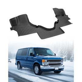 Car Floor Mat for Ford Econoline: for Econoline/E-Series 2025-2007 E150/E250/E350/E450, All Weather TPE Carpet Rubber Rug Interior Vehicle Accessories Heavy Duty Van Floormats Front Row Liner