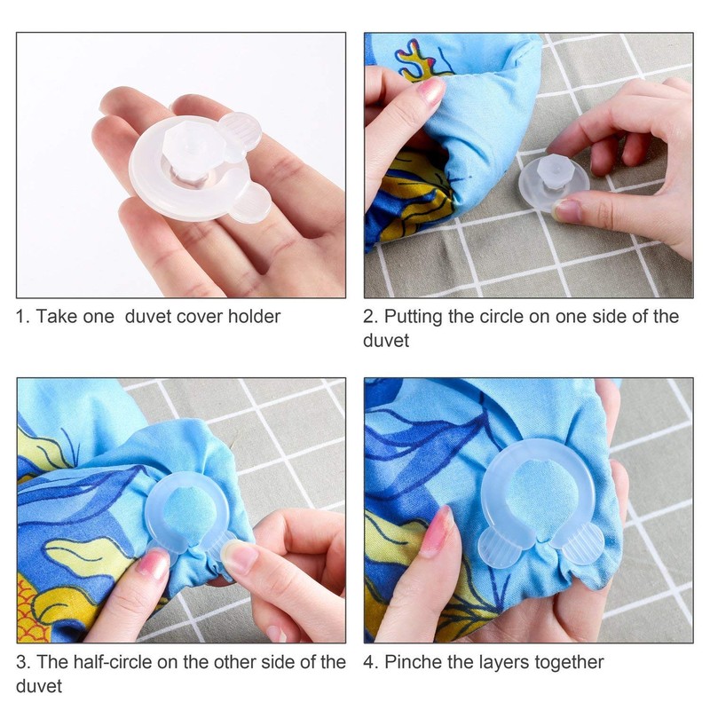 OFKPO 20pcs Donut Duvet Cover Comforter Clips, Duvet Corner Holder