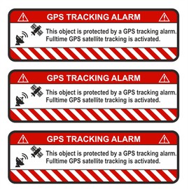 Finest Folia 9 x GPS Sticker Bicycle Motorcycle Car Alarm Warning Anti Theft Sticker Tracker Secured (White, R057 Object)