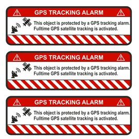 Finest Folia 9 x GPS Sticker Bicycle Motorcycle Car Alarm Warning Anti Theft Sticker Tracker Secured (White, R057 Object)