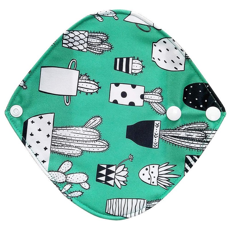 ZCOINS 4 Pieces Reusable Panty Liners Cloth Sanitary Pads Light