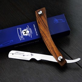 Haryali London Barber Professional Straight Edge Razor with Wood Handle For Men Perfect Shave