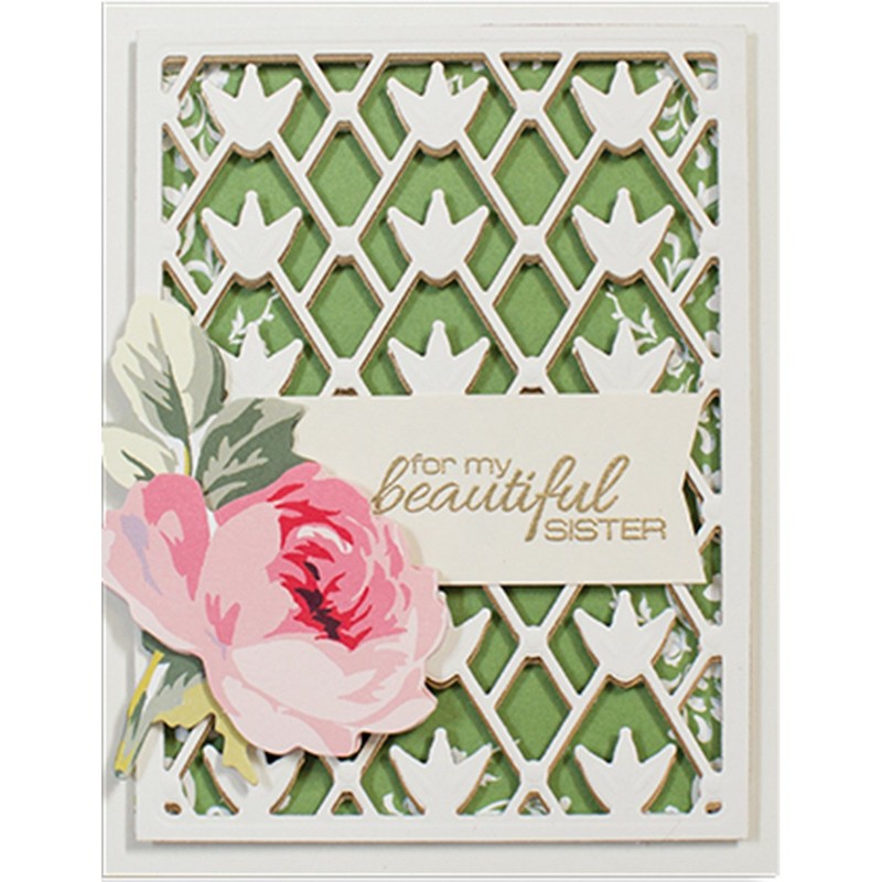Spellbinders Floral Trellis Card Creator Die, Metal, Brown