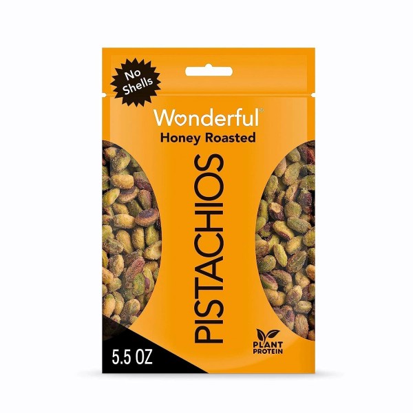 Wonderful Pistachios No Shells, Honey Roasted Nuts 5.5 Ounce Resealable