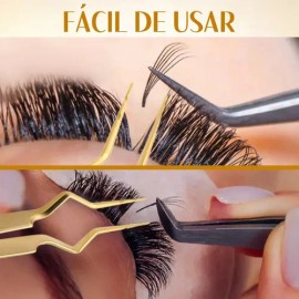 Pinzas De Aislamiento Nagaraku N-12 Extensiones De Pestañas Color Dorado