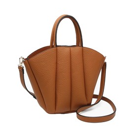 JEN & CO. Ashton Women's 2-in-1 Pleated Hobo Tote Handbag With Removable Inner Crossbody Purse Vegan Leather, Brown