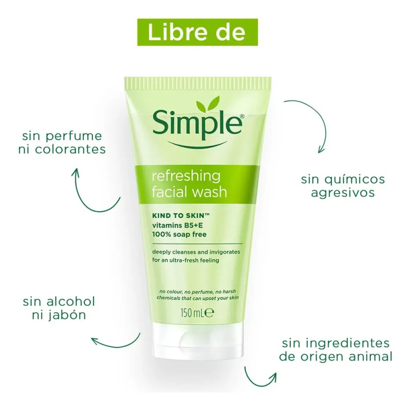 Gel De Limpieza Facial Refrescante Simple X 150 Ml