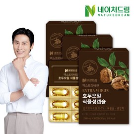 Nature Dream Extra Virgin Walnut Oil Vegetable Capsules 1000mg 30 Capsules 3 Boxes/Organic Cold Pressed Walnut Oil / 네이처드림 엑스트라버진 호두오일 식물성캡슐 1000mg 30캡슐 3박스/유기농 냉압착 호두오일